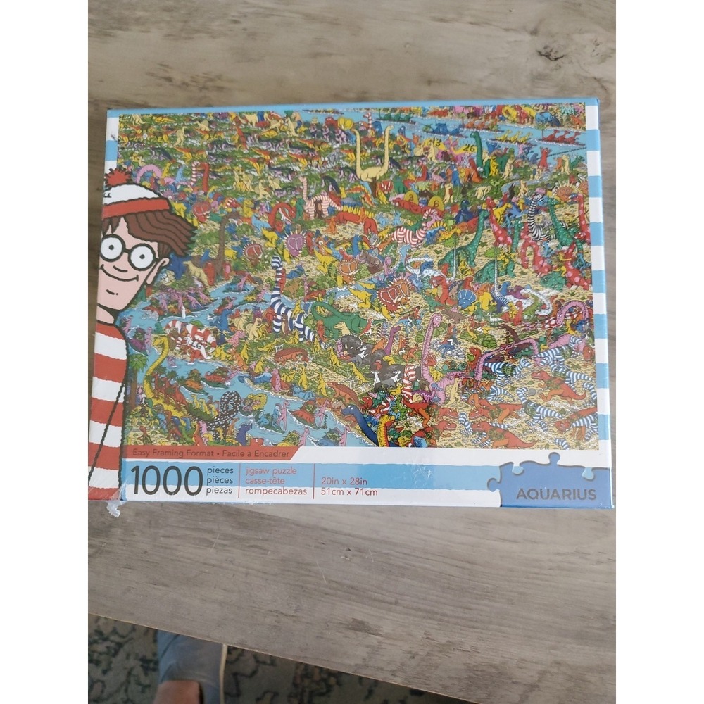 Where's Waldo Aquarius Dinosaurs 1000 Piece 20x28" Jigsaw Puzzle SEALED New Box